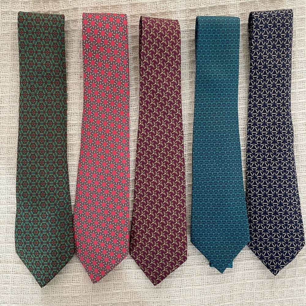 Hermes Men's Patterned Tie Set